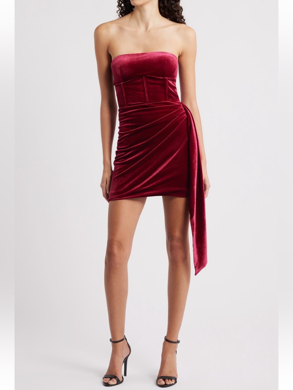 Sonya Moda Seraphina Strapless Velvet Minidress - size Small